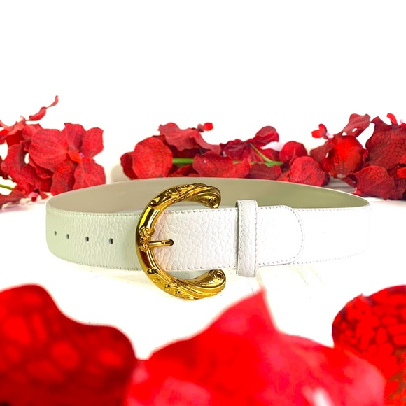 Vintage Accessories - Vintage Italian white belt - genuine leather